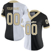 Maxcorners Custom Black Vegas Gold-White Split Fashion Football Jersey LM2605