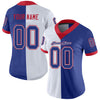 Maxcorners Custom White Royal-Scarlet Split Fashion Football Jersey LM2605