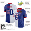 Maxcorners Custom White Royal-Scarlet Split Fashion Football Jersey LM2605