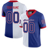 Maxcorners Custom White Royal-Scarlet Split Fashion Football Jersey LM2605