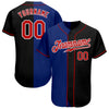 Maxcorners Custom Black Red-Royal Authentic Split Fashion Baseball Jersey LM2605