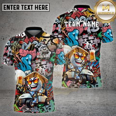Maxcorners Golf Graffiti Beer Cartoon Ball Street Style Multi Options Personalized Name, Team Name 3D Shirt