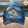 Maxcorners Fishing Ocean Blue Water Splash Customized Name 3D Cap