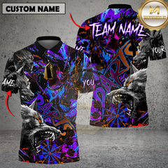 Maxcorners Darts Shirt Wolf Design Dark Graffiti Style Customized Name, Team Name 3D Shirt