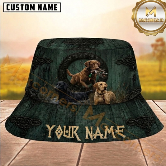 Maxcorners Majestic Duck Hunting Rune Personalized Name 3D Bucket Hat