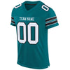 Maxcorners Custom Teal White-Black Mesh Authentic Football Jersey LM2605