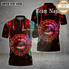 Maxcorners Darts Shirt Neon Lips Dripping Dartboard Glow Multioptions Personalized Name, Team Name Unisex 3D Shirt (4 Colors)