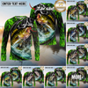 Maxcorners Fishing Neon Green Flame Thunder Multicolor Options Personalized Name, Team Name 3D (12 Fish Species)