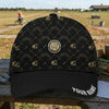 Maxcorners Trap Shooting Black Gold Luxury Station 1-5 Clay Pattern Shotgun Badge Personalized Classic Cap