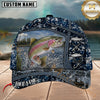 Maxcorners Fishing Blue Digital Camo Lake Splash Customized Name 3D Cap