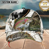Maxcorners Fishing White Woodland Lake Splash Customized Name 3D Cap