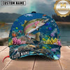 Maxcorners Fishing Blue Coral Reef Customized Name 3D Cap