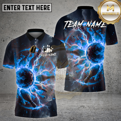 Maxcorners Bowling Fire Lightning Strike Explosion Graphic Multi Options Personalized Name, Team Name 3D Shirt