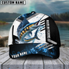 Maxcorners Fishing Blue Flame Sport Pattern Personalized Name 3D Cap (11 Breeds)