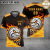 Maxcorners Volleyball Fireball Angry Cartoon Graphic Multicolor Options Personalized 3D V-neck T-Shirt