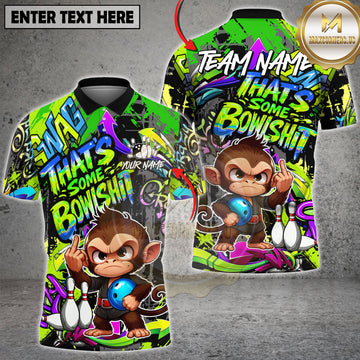 Maxcorners Bowling Graffiti Monkey Street Style Funny Attitude Multioptions Personalized Name, Team Name 3D Shirt