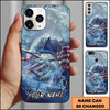 Maxcorners Fishing Ocean Wave Patriotic Camouflage Personalized Name Phone Case (10 Fish Species)