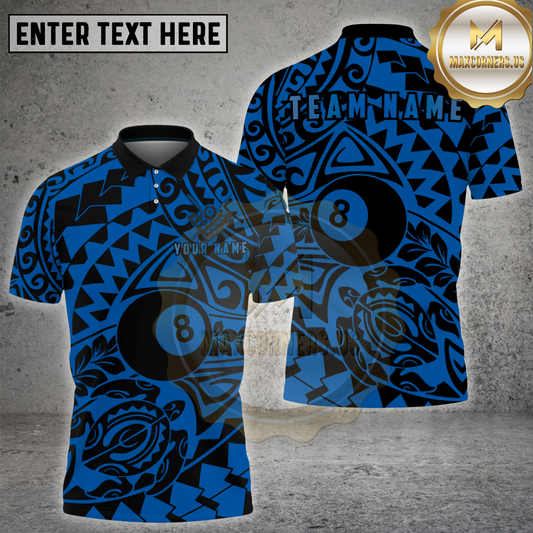 Maxcorners Billiard 8 Ball Tribal Abstract Pattern Multicolor Options Personalized Name, Team Name 3D Shirt (4 Colors)