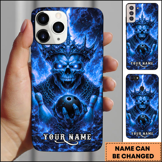 Maxcorners Fire Skull King Bowling Inferno Dark Art Multicolor Options Personalized Name 3D Phonecase