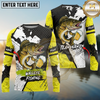 Maxcorners Fishing Funny Beer Fish Personalized Name, Team Name Long Sleeve Shirt (9 Fish Species)