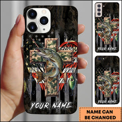 Maxcorners Pike Fishing Camo Cross Fishing Lure Art Personalized Name Phone Case