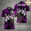 Maxcorners Bowling Pin Impact Black Shatter Multiple Options Personalized Name, Team Name 3D Shirt