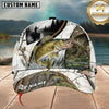 Maxcorners Fishing White Woodland Lake Splash Customized Name 3D Cap