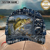 Maxcorners Fishing Blue Digital Camo Lake Splash Customized Name 3D Cap