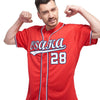 Maxcorners Custom Red White-Navy Baseball Jersey LM2605
