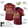 Maxcorners Custom Burgundy Black-Gold Drift Fashion Football Jersey LM2605