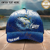Maxcorners Fishing Water Splash Scale Gradient Design Personalized Name Classic 3D Cap (9 Breeds)