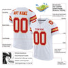 Maxcorners Custom White Scarlet-Gold Mesh Authentic Football Jersey LM2605