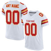 Maxcorners Custom White Scarlet-Gold Mesh Authentic Football Jersey LM2605