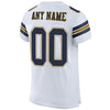 Maxcorners Custom White Navy-Old Gold Mesh Authentic Football Jersey LM2605