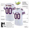Maxcorners Custom White Purple-Gold Mesh Authentic Football Jersey LM2605
