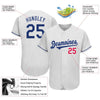 Maxcorners Custom White Royal-Red Authentic Baseball Jersey LM2605