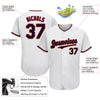 Maxcorners Custom White Navy-Red Authentic Baseball Jersey LM2605