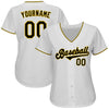 Maxcorners Custom White Black-Gold Authentic Baseball Jersey LM2605