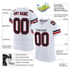 Maxcorners Custom White Black-Red Mesh Authentic Football Jersey LM2605