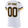 Maxcorners Custom White Black-Gold Mesh Authentic Football Jersey LM2605