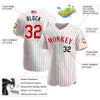 Maxcorners Custom White Red Pinstripe Red-Black Premium American Flag Fashion Baseball Jerseys LM0210