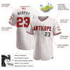 Maxcorners Custom White Navy Pinstripe Red-Navy Premium American Flag Fashion Baseball Jersey LM0210