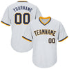 Maxcorners Custom White Navy-Gold Authentic Throwback Rib-Knit Baseball Jersey Shirt LM2605