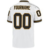 Maxcorners Custom White Black-Old Gold Mesh Authentic Throwback Football Jersey LM2605