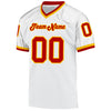 Maxcorners Custom White Red-Gold Mesh Authentic Throwback Football Jersey LM2605