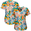 Maxcorners Custom White Orange 3D Pattern Design Fruit Authentic Baseball Jersey LM2605