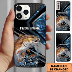 Maxcorners Redfish Fishing Blue Smoke Splash Tech Style Personalized Name Phone Case