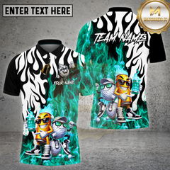 Maxcorners Golf Fire Beer Cartoon Ball Flame Style Multi Options Personalized Name, Team Name 3D Shirt