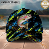 Maxcorners Fishing Neon Splash Angler Hat Personalized Name Classic 3D Cap (9 Breeds)