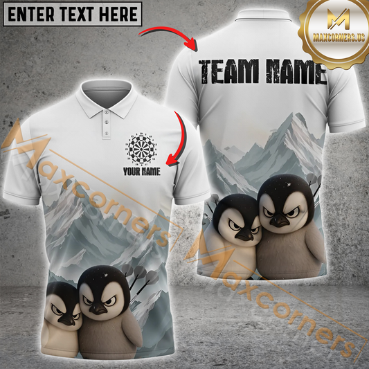 Maxcorners Darts Arctic Penguins Chill But Fierce Personalized Name 3D Unisex Shirt